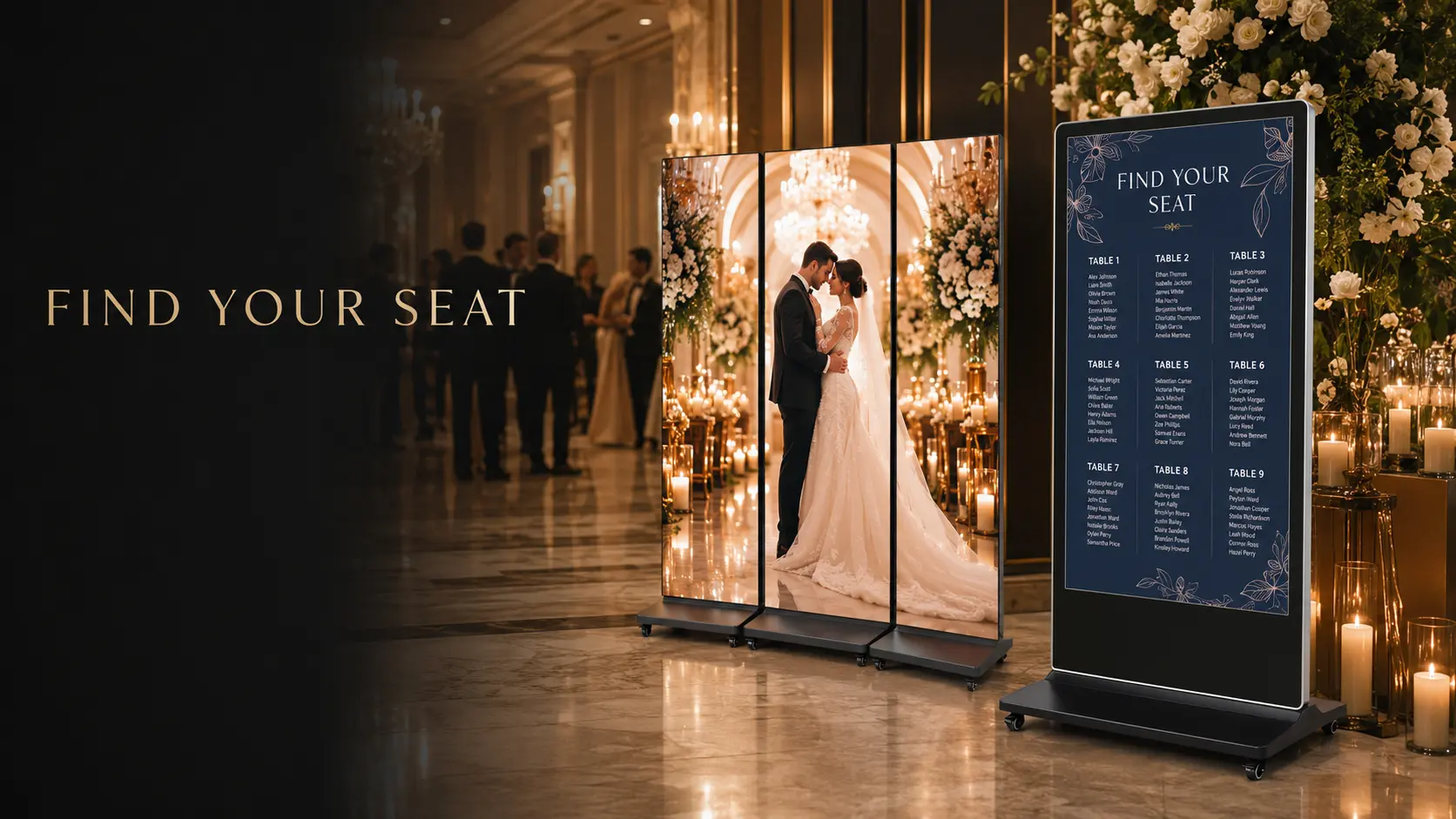 407MOTION LED Tri-Folder and interactive touchscreen at a refined event